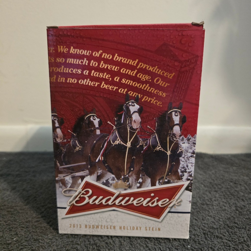 Budweiser Holiday Stein 2013 Sights of the Season Beer Mug Red Clydesdales COA - Picture 3 of 6